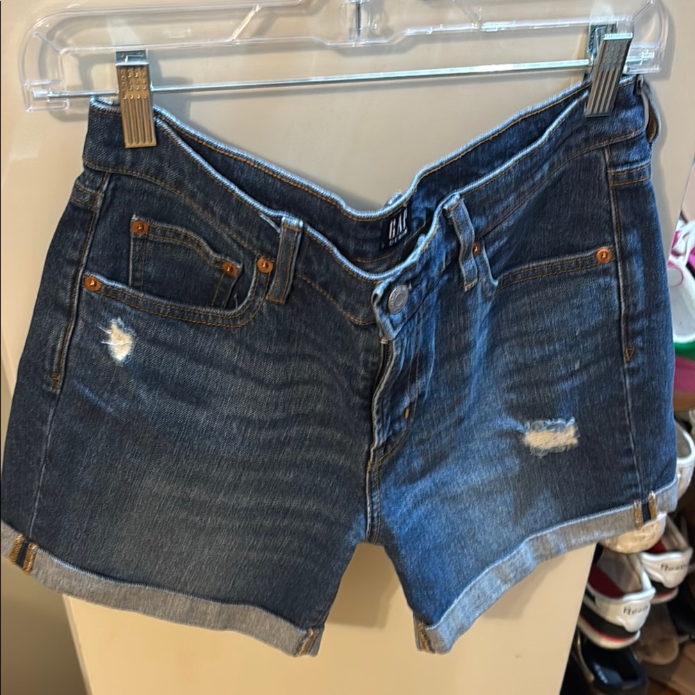 GAP Blue Jean Shorts Distressed Cut-Off Style